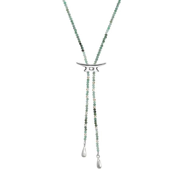 Signature Cleat Gemstone Bolo Necklace