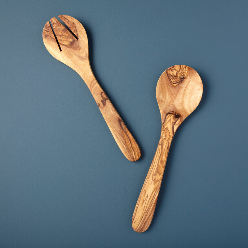 Olive Wood Round Serving Set