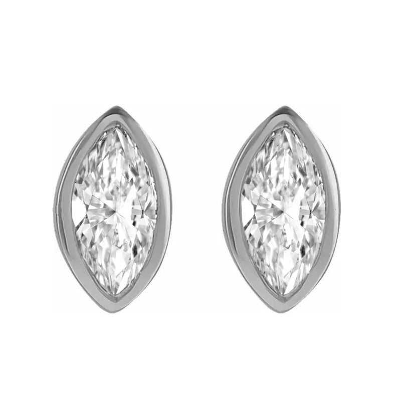 Bezel-Set Marquise Diamond Earrings