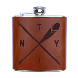 Boat Hook and Paddle Leather Flask