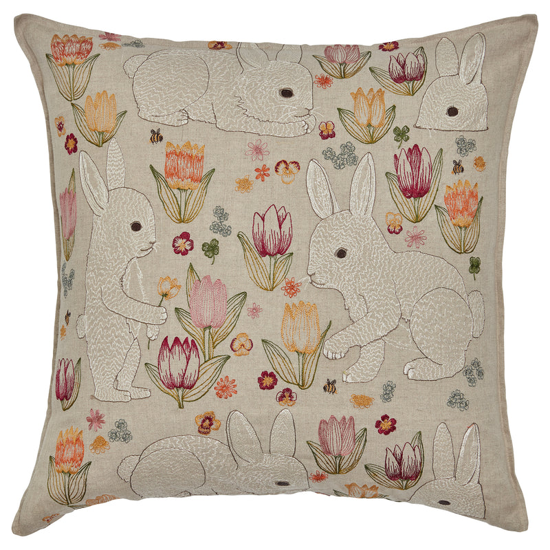 Throw Pillow (Bunnies and Blooms)