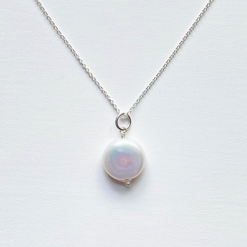 Coin Pearl Charm Necklace