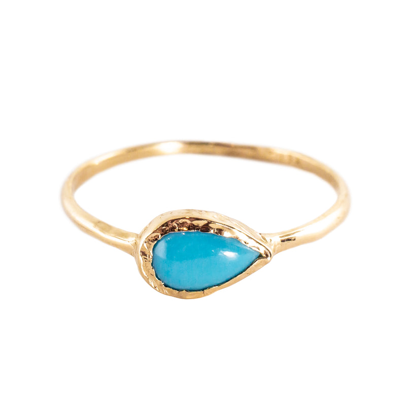Compass Turquoise Ring in 14K Yellow Gold