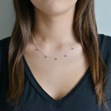 Rondelle Gemstone Multidrop Necklace