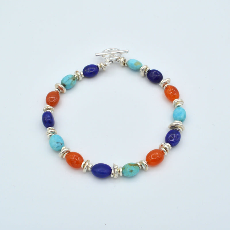 Oval Beaded Gemstone Bracelet