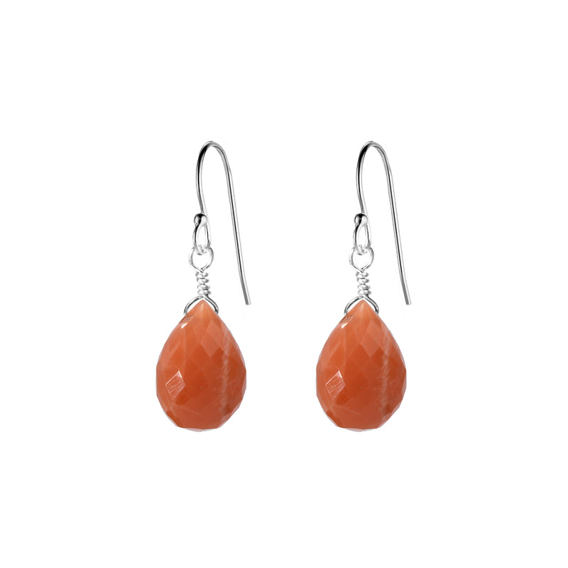 Single Drop Gemstone Earrings (Large Pear Shape)
