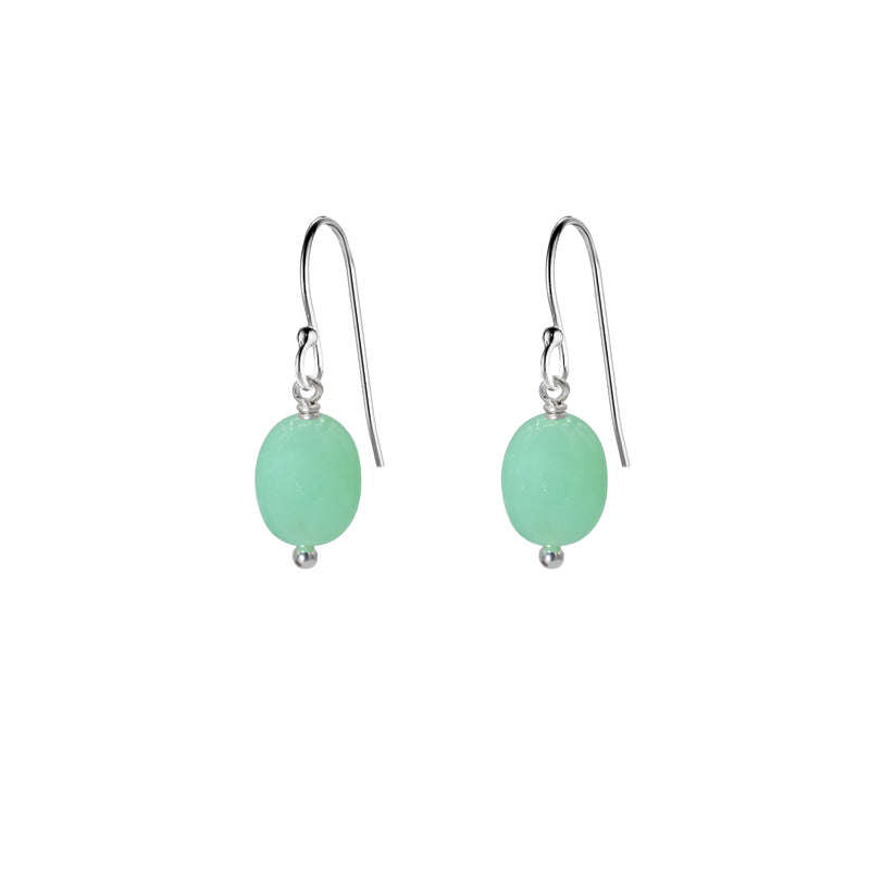 Single Drop Gemstone Earrings (Oval Shape)