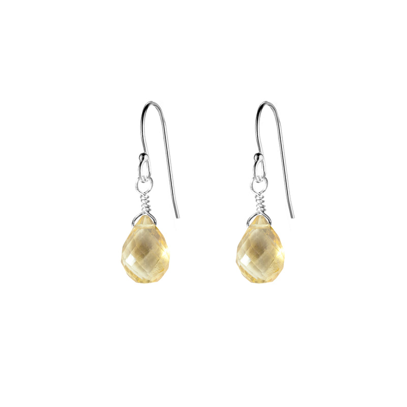 Single Drop Gemstone Earrings (Pear Shape)