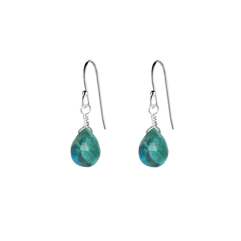 Single Drop Gemstone Earrings (Pear Shape)