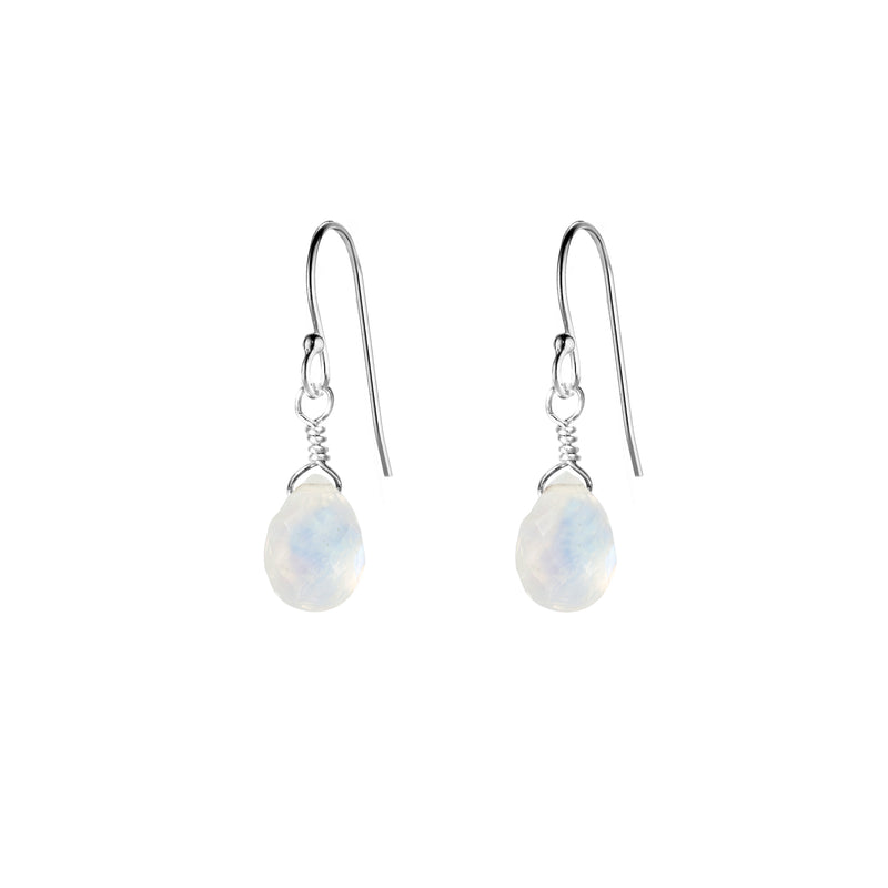 Single Drop Gemstone Earrings (Pear Shape)