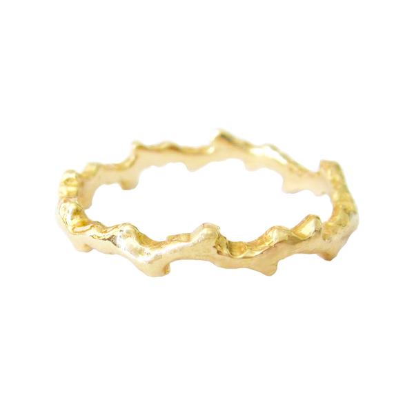 Fire Coral Ring in 14K Yellow Gold