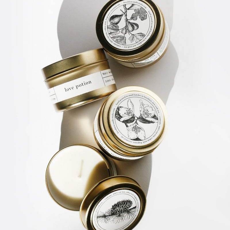 Fern + Moss Gold Travel Candle