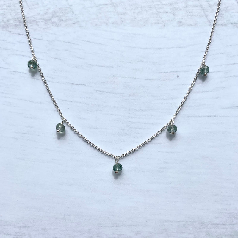 Rondelle Sapphire Multidrop Necklace