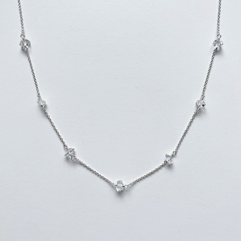 Herkimer Diamond Station Necklace