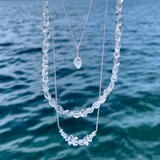Graduated Herkimer Diamond Bar Necklace