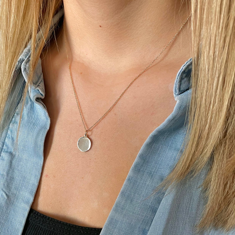 Small Round Engravable Necklace