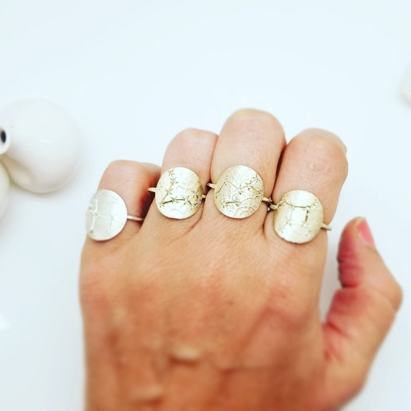 Libra Constellation Ring with Diamonds