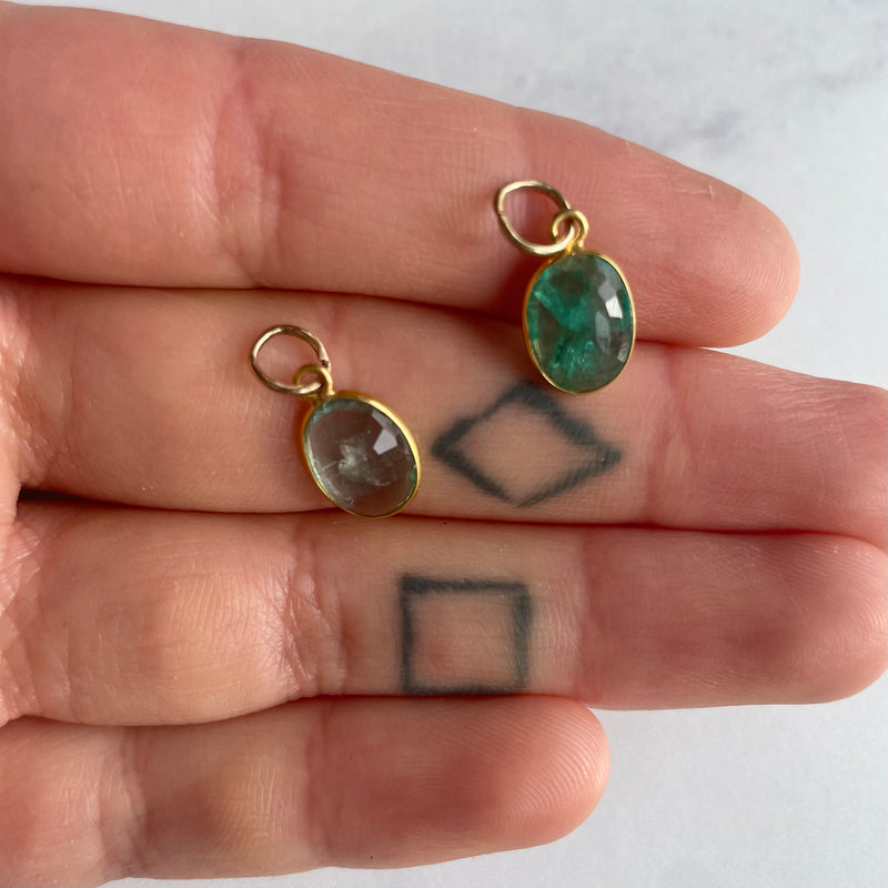Channel Set Emerald Pendant