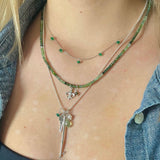 Rondelle Gemstone Multidrop Necklace