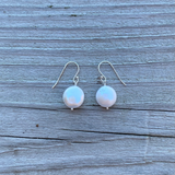 Coin Pearl Single Drop Earrings