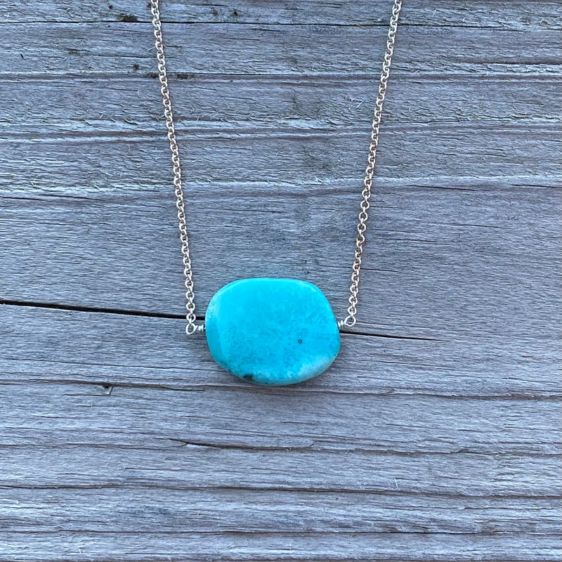 Chunky Single Stone Turquoise Necklace