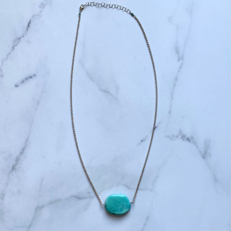 Chunky Single Stone Turquoise Necklace