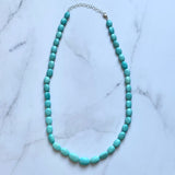 Medium Graduated Oval Turquoise Necklace
