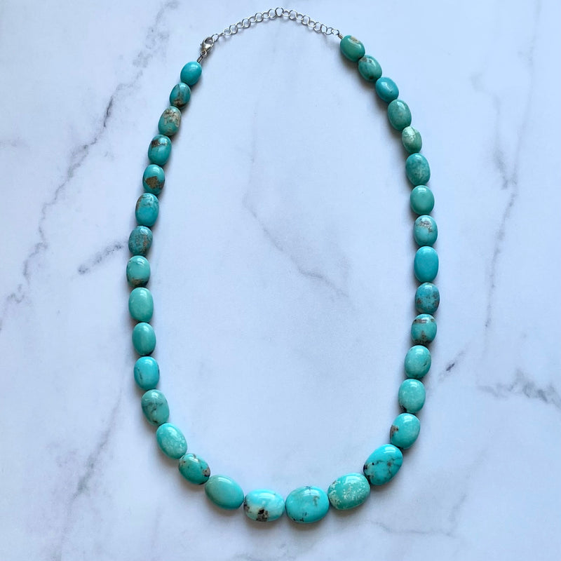 Large Graduated Oval Turquoise Necklace