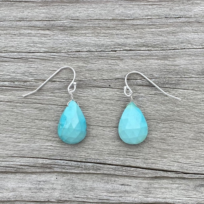Large Pear Shaped Turquoise Earrings