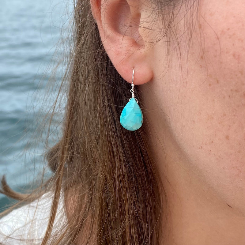 Large Pear Shaped Turquoise Earrings