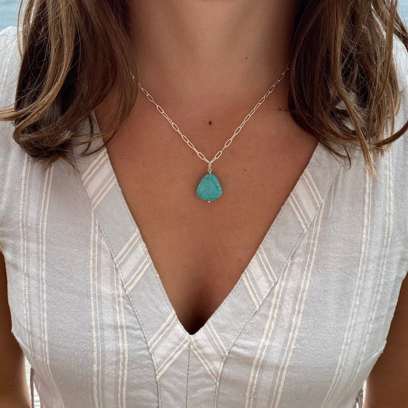 Small Chunky Turquoise Pendant