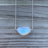 Chunky Single Stone Moonstone Necklace