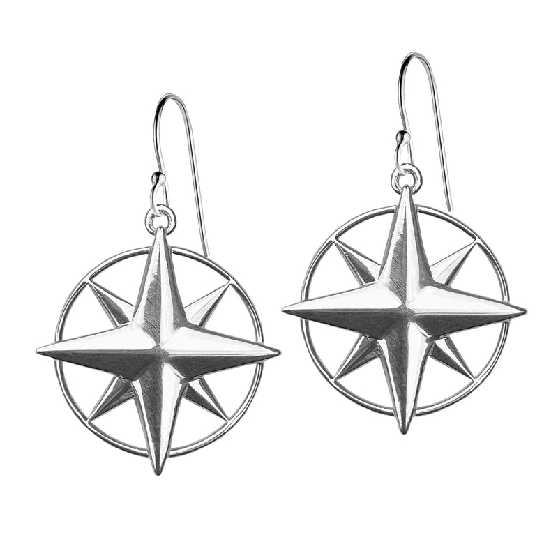 Large Compass Rose Earrings