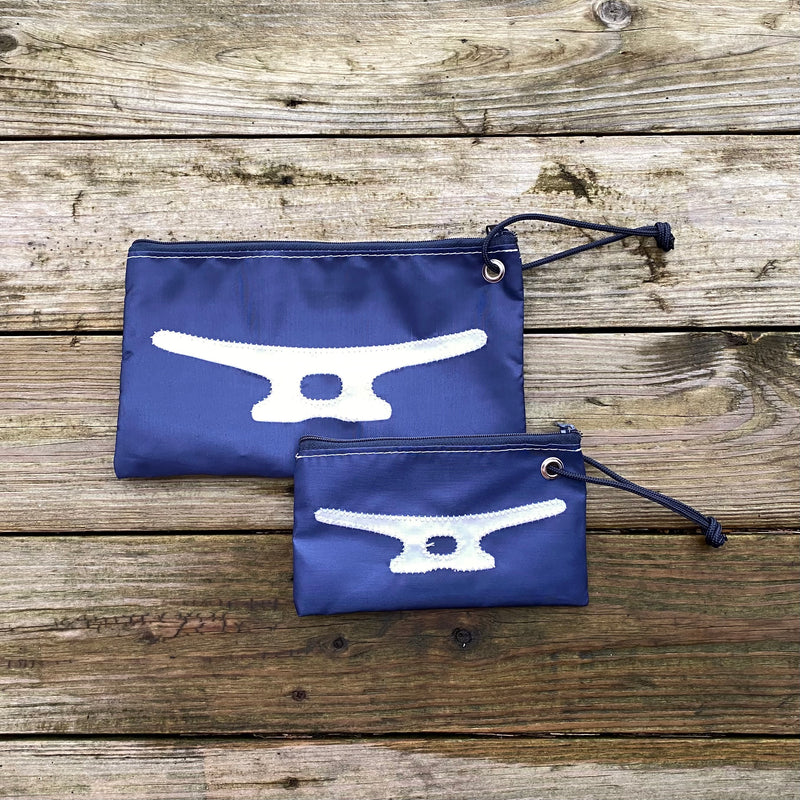 Small Cleat Wristlet (Navy & White)