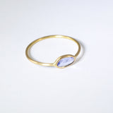 Light Blue Sapphire Ring in Solid 18K Gold