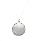 Medium Round Engravable Necklace with Rope Border