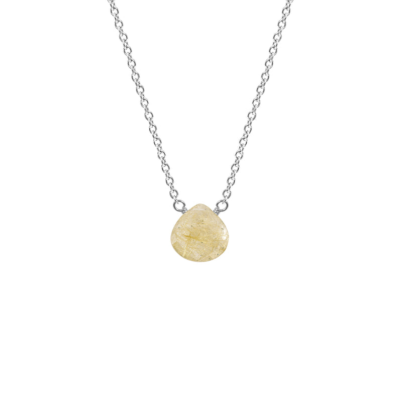 Single Drop Gemstone Necklace (Heart Shape)