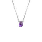 Single Drop Gemstone Necklace (Pear Shape)