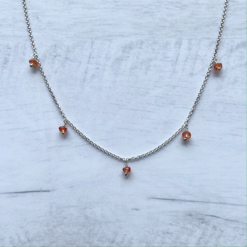 Rondelle Sapphire Multidrop Necklace