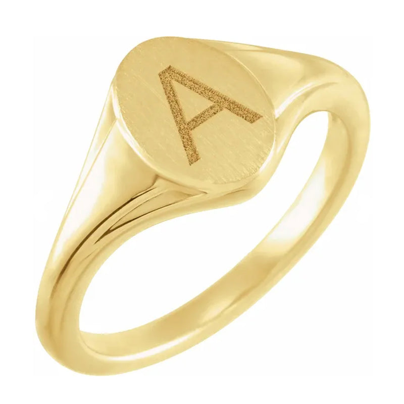 Oval Fluted Signet Ring
