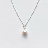 Round Pearl Charm Necklace