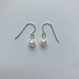 Round Pearl Single Drop Earrings