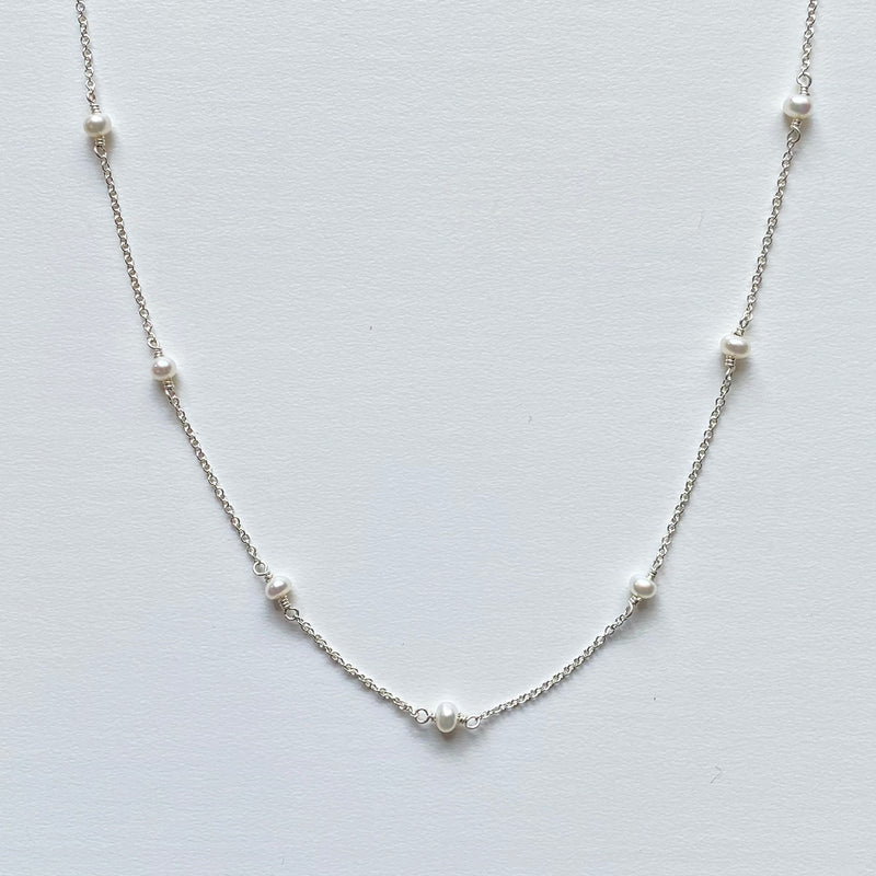 Small Pearl Station Necklace