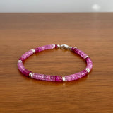 Pink Sapphire Ombre Beaded Bracelet