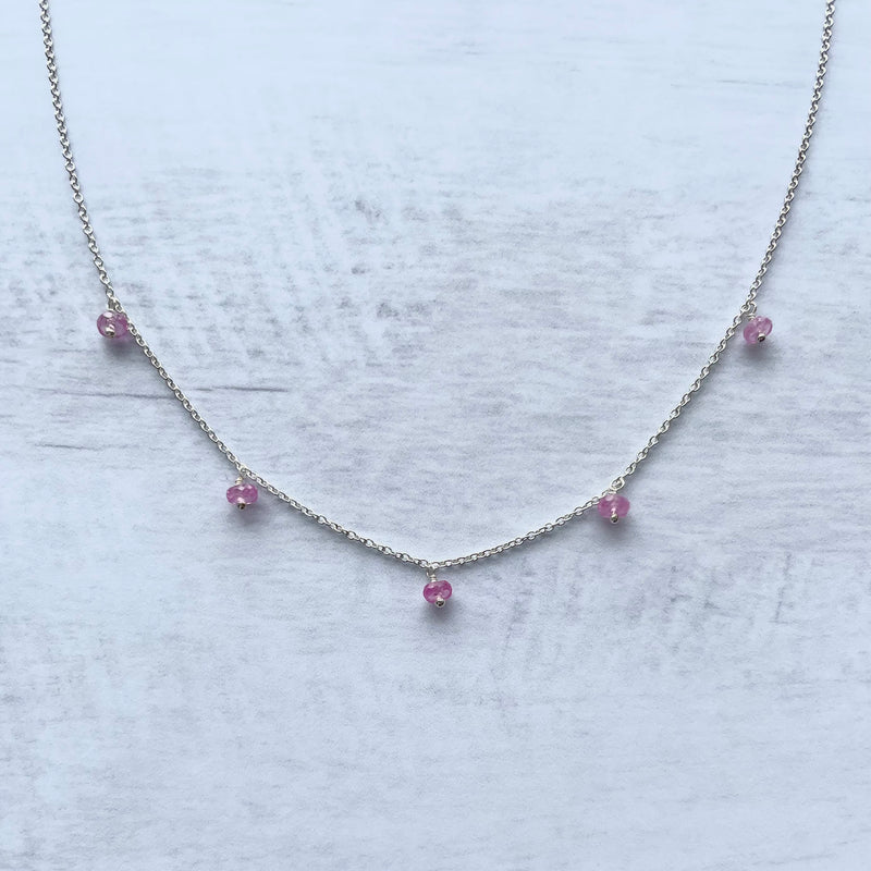 Rondelle Sapphire Multidrop Necklace