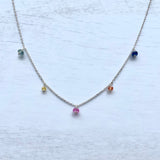 Rondelle Sapphire Multidrop Necklace