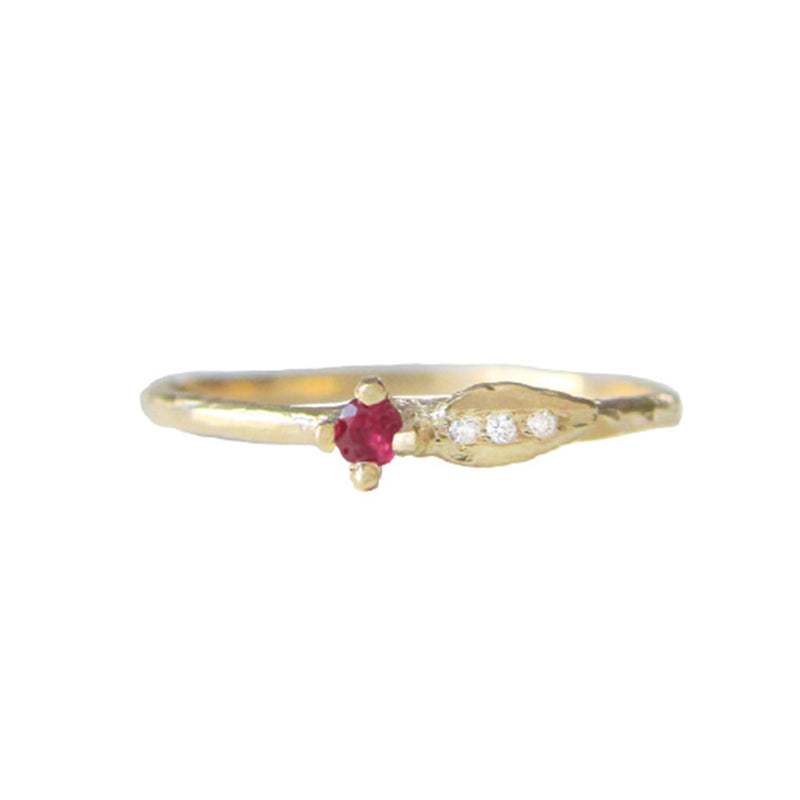 Sprout Ruby Ring in 14K Yellow Gold