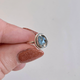 Organic Bezel Textured Ring with London Blue Topaz in Sterling Silver
