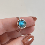 Organic Bezel Textured Ring with London Blue Topaz in Sterling Silver