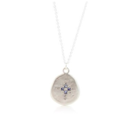 Organic Four Star Necklace with Blue Sapphire